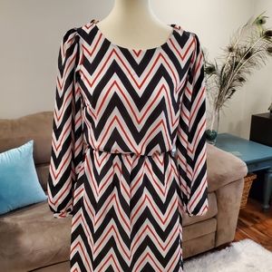 Chevron Black & Orange Dress